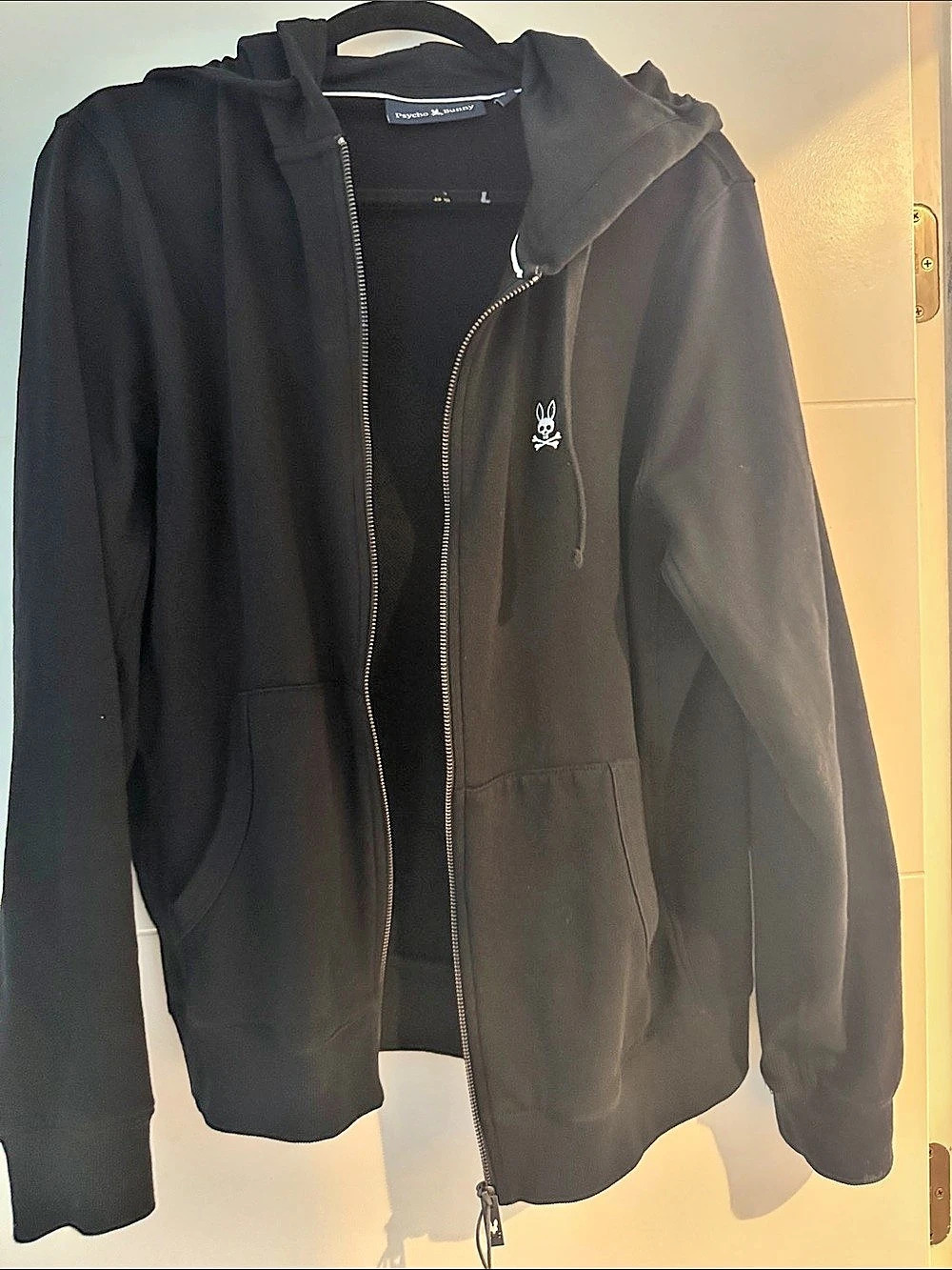 Psycho Bunny Black Hooded Jacket Size small Like New